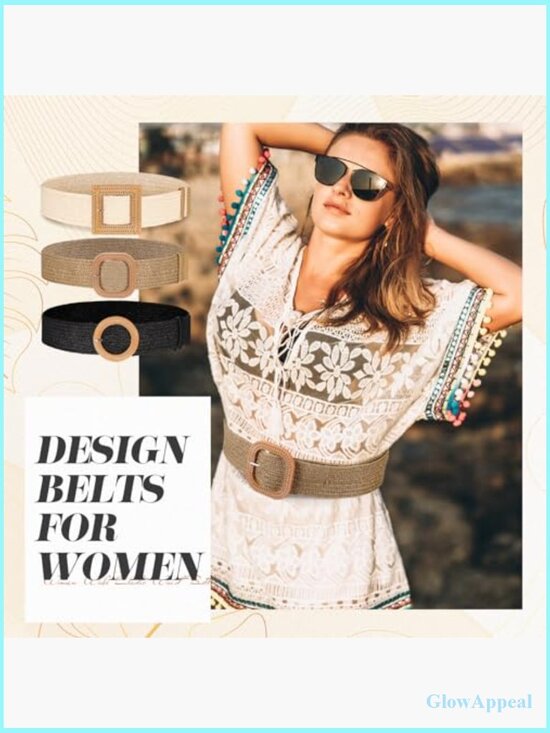 Straw Woven Elastic Waist Belt, Bohemian Braided Belt, Adjustable Belt main image 4